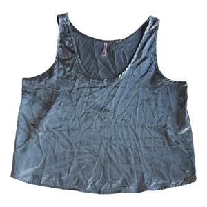 Cozy Rozy Silver Satin Sleep Tank Top